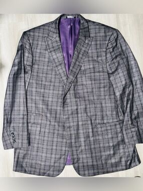 Steve Harvey Celebrity Edition Black, White & Gray 3 Piece Suit Size 50L/44W